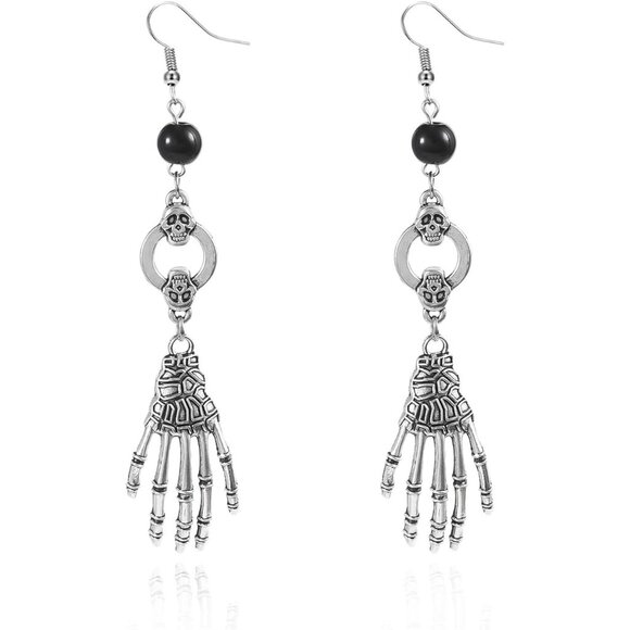 Women's Halloween Skeleton Spider Pumpkin Party Ghost Bat Dangle Earrings - Picture 7 of 7